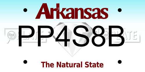 PP4S8B Arkansas License Plate