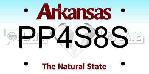 PP4S8S Arkansas License Plate