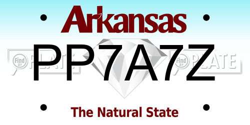 PP7A7Z Arkansas License Plate