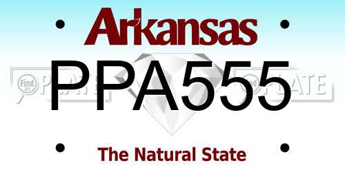 PPA555 Arkansas License Plate