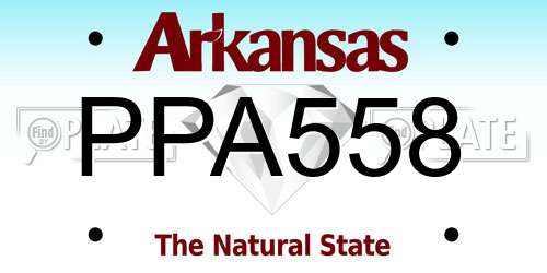 PPA558 Arkansas License Plate