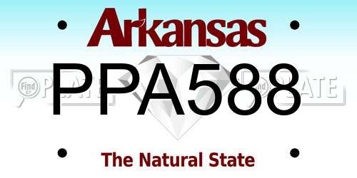 PPA588 Arkansas License Plate
