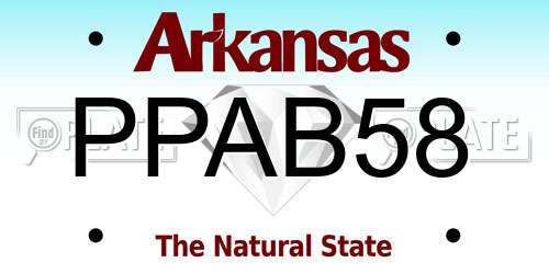 PPAB58 Arkansas License Plate