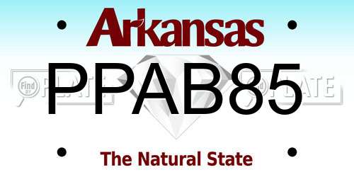 PPAB85 Arkansas License Plate