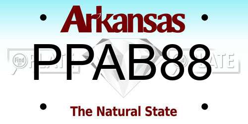 PPAB88 Arkansas License Plate