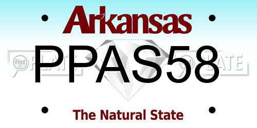 PPAS58 Arkansas License Plate
