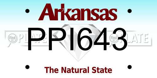 PPI643 Arkansas License Plate