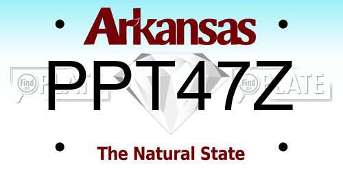 PPT47Z Arkansas License Plate