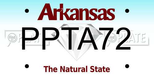 PPTA72 Arkansas License Plate