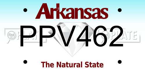 PPV462 Arkansas License Plate
