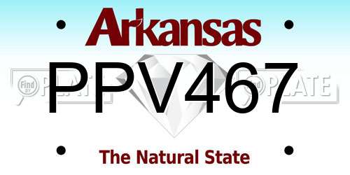 PPV467 Arkansas License Plate