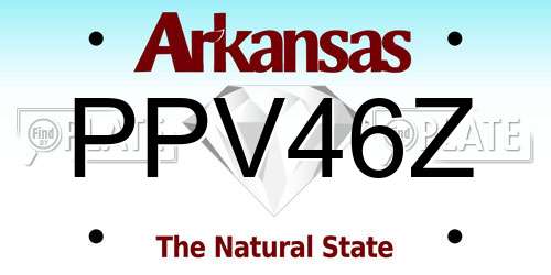 PPV46Z Arkansas License Plate