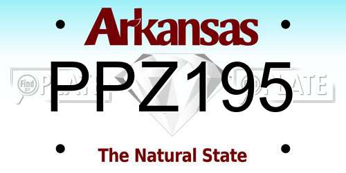 PPZ195 Arkansas License Plate