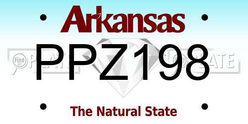 PPZ198 Arkansas License Plate