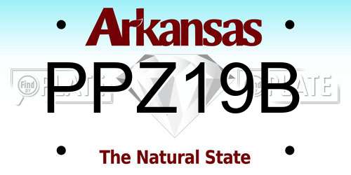 PPZ19B Arkansas License Plate