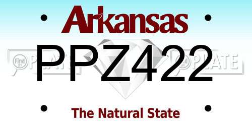 PPZ422 Arkansas License Plate