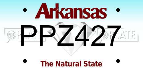 PPZ427 Arkansas License Plate