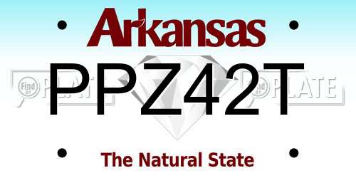 PPZ42T Arkansas License Plate