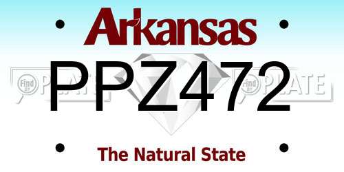 PPZ472 Arkansas License Plate