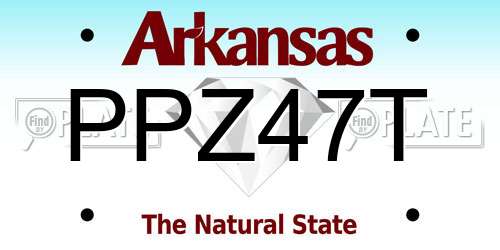 PPZ47T Arkansas License Plate