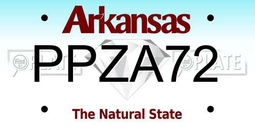 PPZA72 Arkansas License Plate