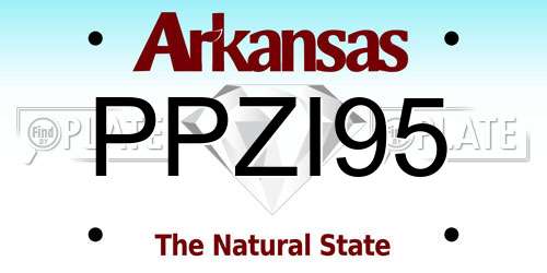 PPZI95 Arkansas License Plate
