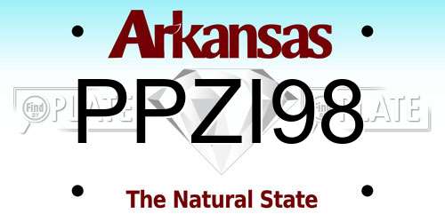 PPZI98 Arkansas License Plate