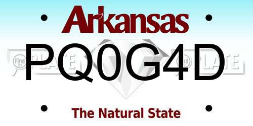 PQ0G4D Arkansas License Plate