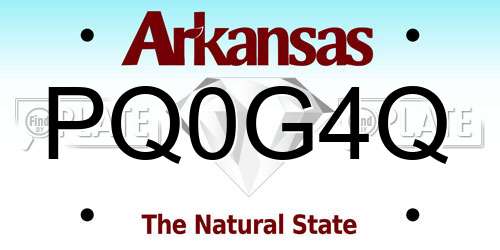 PQ0G4Q Arkansas License Plate