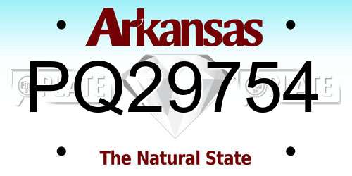 PQ29754 Arkansas License Plate