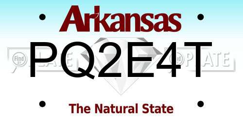 PQ2E4T Arkansas License Plate