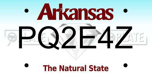 PQ2E4Z Arkansas License Plate