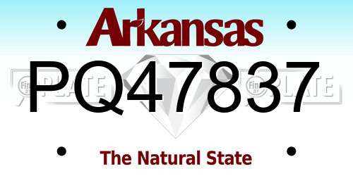 PQ47837 Arkansas License Plate