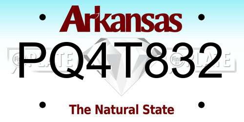 PQ4T832 Arkansas License Plate