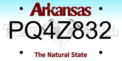 PQ4Z832 Arkansas License Plate