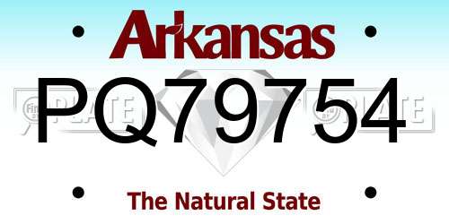PQ79754 Arkansas License Plate