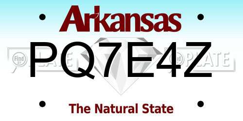 PQ7E4Z Arkansas License Plate