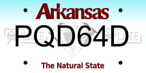 PQD64D Arkansas License Plate
