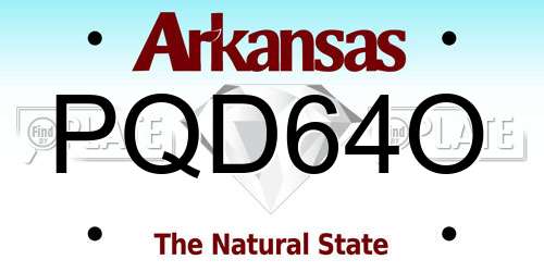 PQD64O Arkansas License Plate