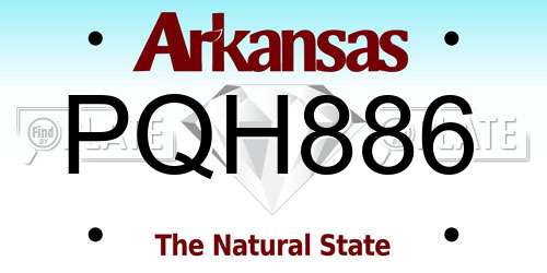 PQH886 Arkansas License Plate