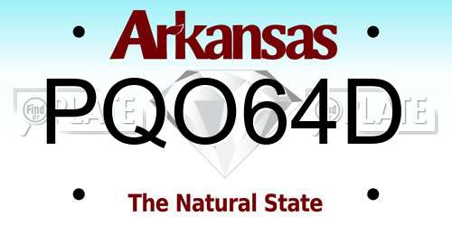 PQO64D Arkansas License Plate