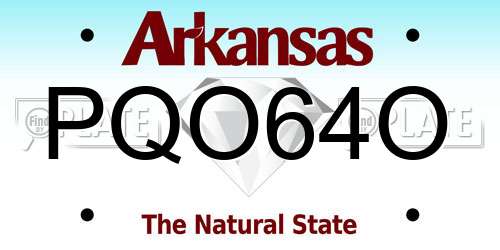PQO64O Arkansas License Plate