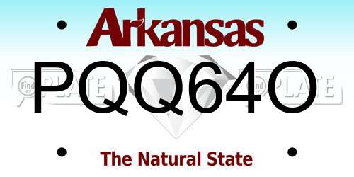 PQQ64O Arkansas License Plate