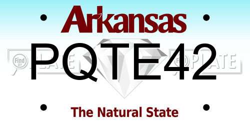 PQTE42 Arkansas License Plate