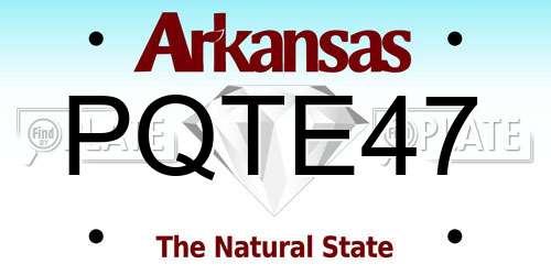 PQTE47 Arkansas License Plate