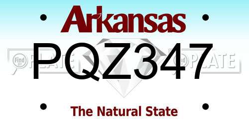 PQZ347 Arkansas License Plate