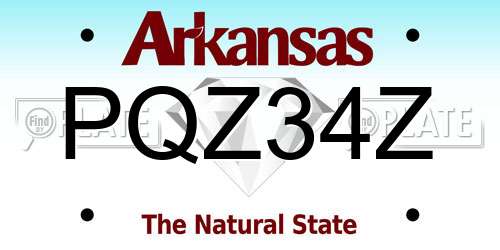 PQZ34Z Arkansas License Plate