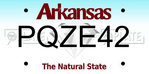 PQZE42 Arkansas License Plate