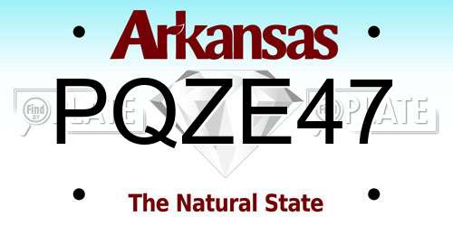 PQZE47 Arkansas License Plate