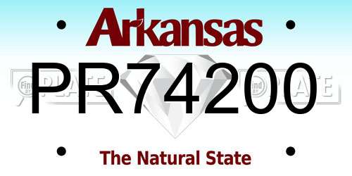 PR74200 Arkansas License Plate